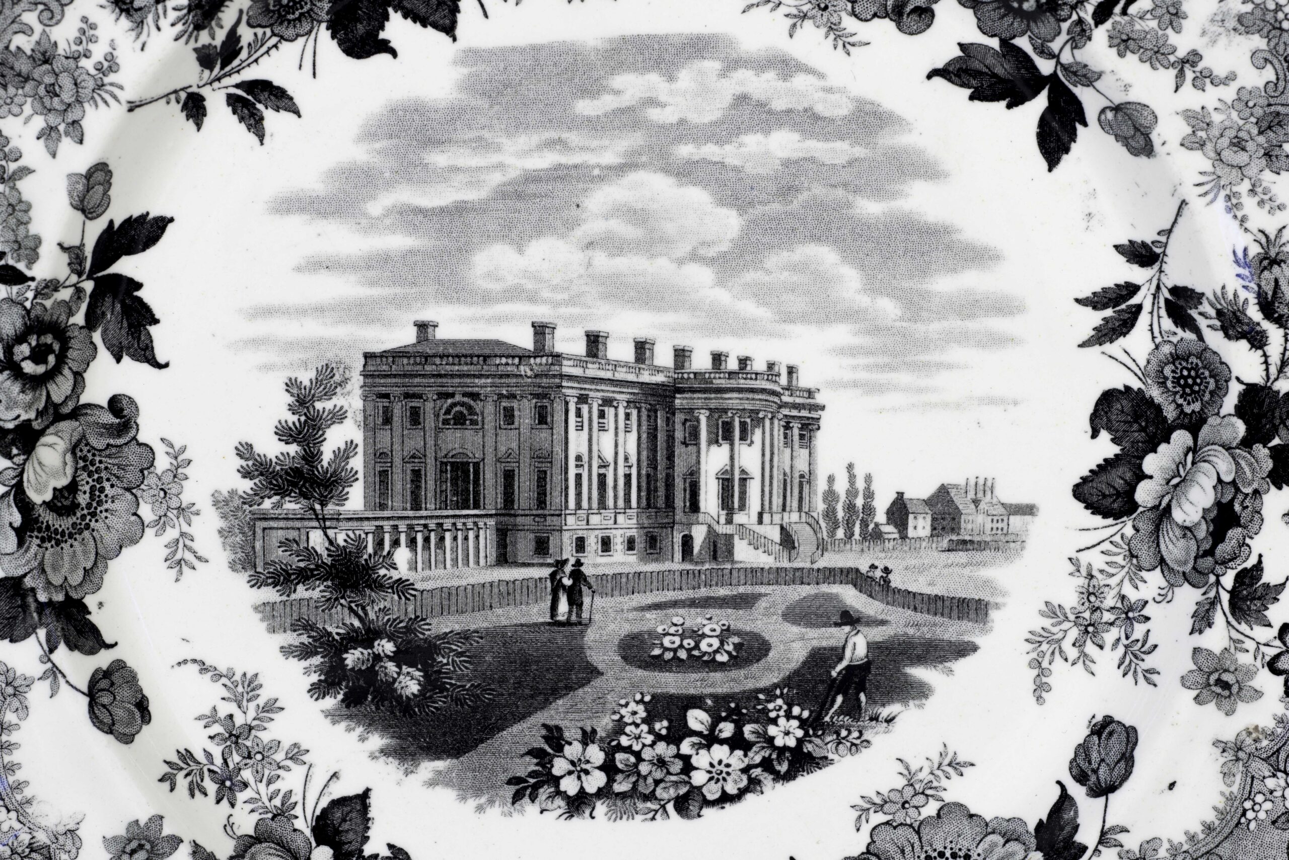 president's house transferred onto a plate