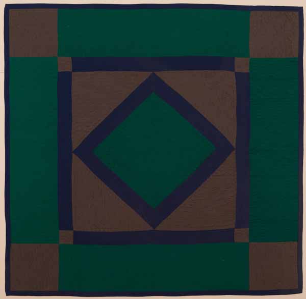 Pieced Center Diamond Amish Quilt