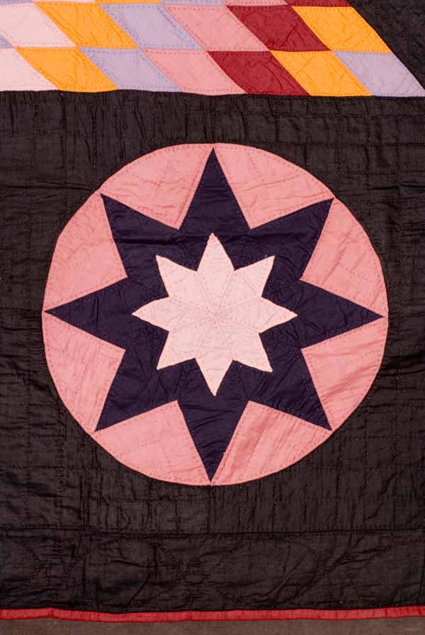 Pieced Mennonite Star of Bethlehem Medallion Quilt