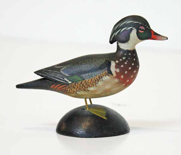Miniature Wood Duck Drake Bird Carving