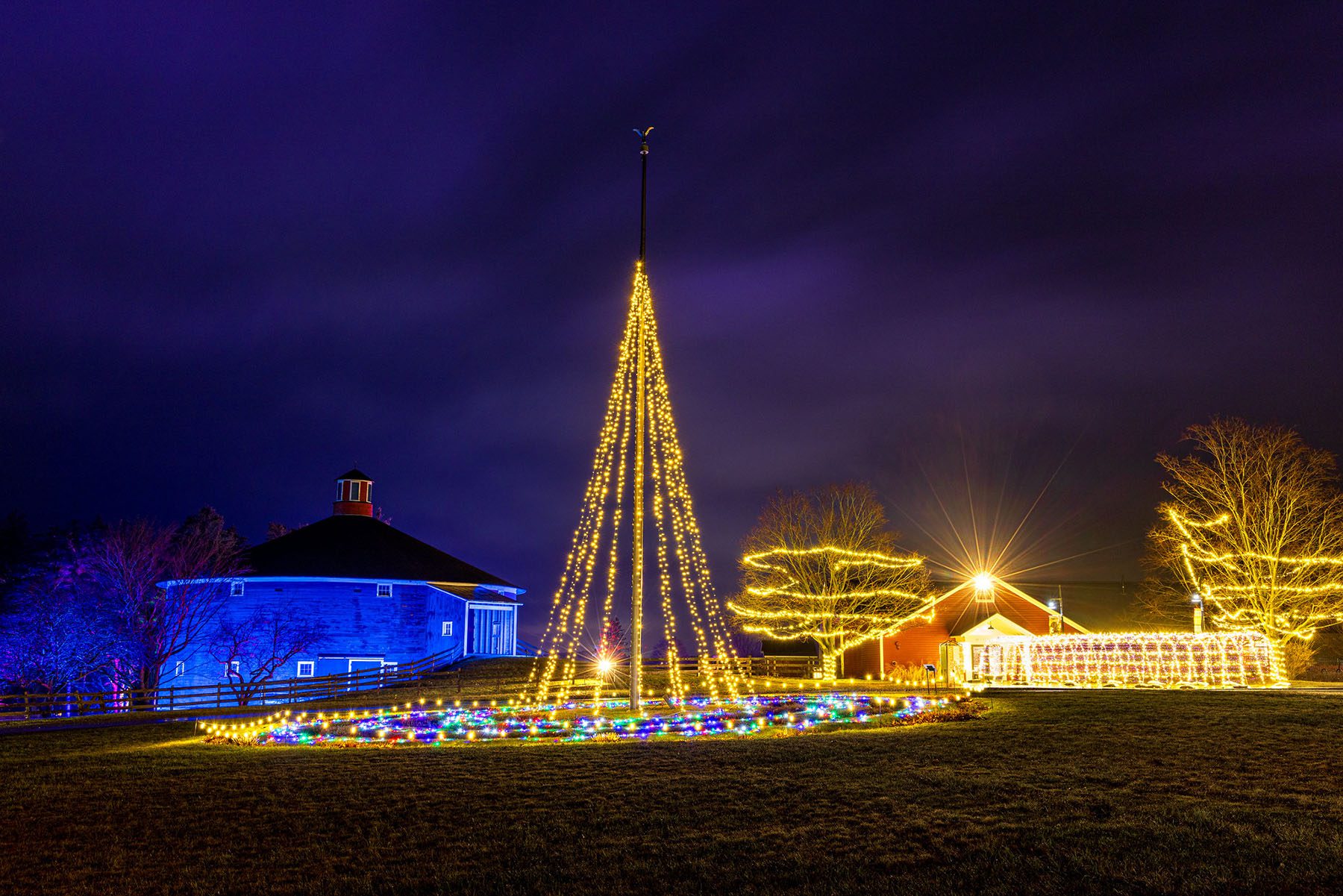 Winter Lights Barn